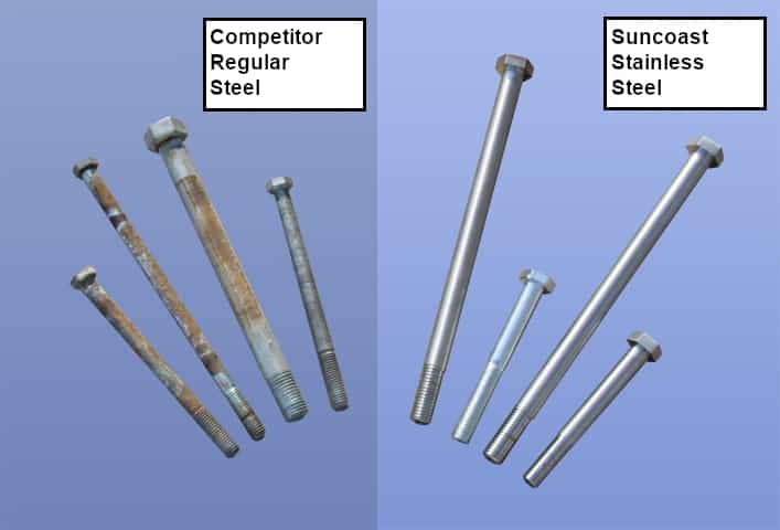 Suncoast Furniture Stainless Steel Bolt Comparison